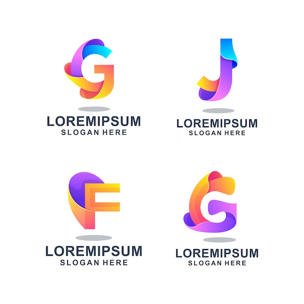 Colorful Abstract Lettermark Logo template