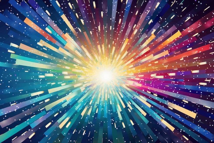 Vector colorful abstract light burst