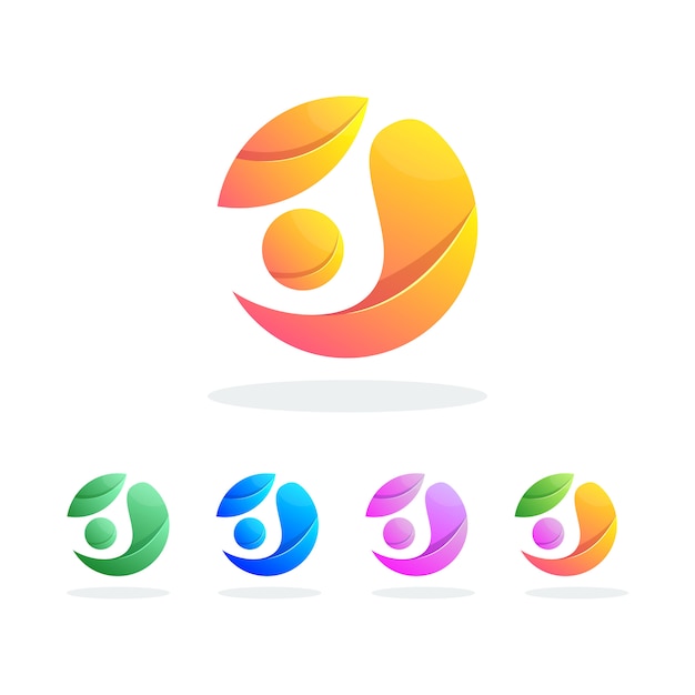 Colorful abstract logo premium