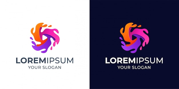 Colorful abstract media logo design