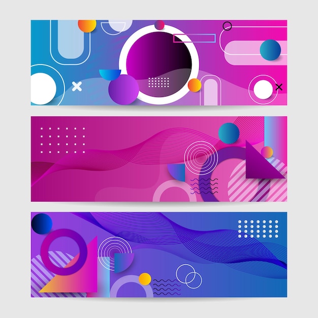 Colorful abstract memphis banner. Modern abstract web banner background creative design. Vector illustration design for presentation, banner, cover, web, flyer, card, poster, game, texture, slide, mag