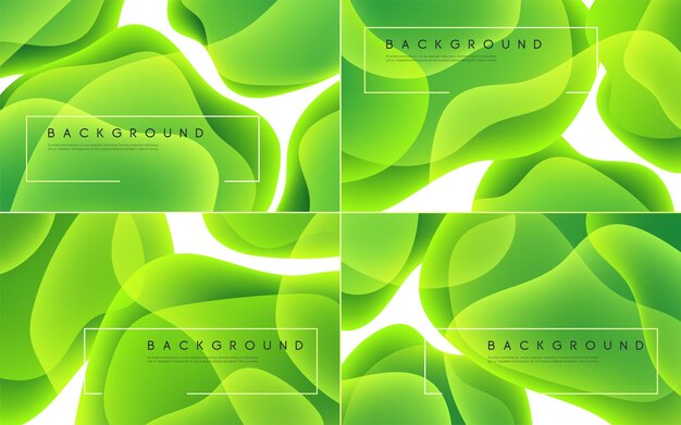 Colorful abstract minimalist set of vector backgrounds with luminous fluid shapes