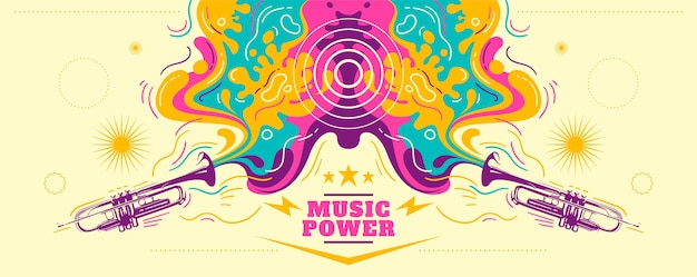 Colorful abstract musical banner