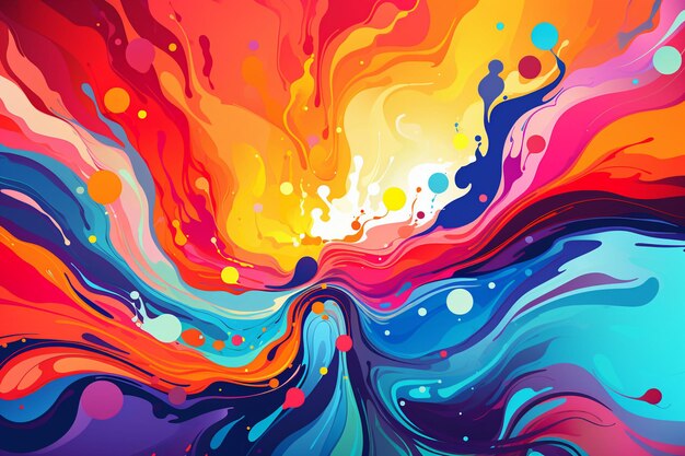 Vector a colorful abstract painting with lots of bubbles