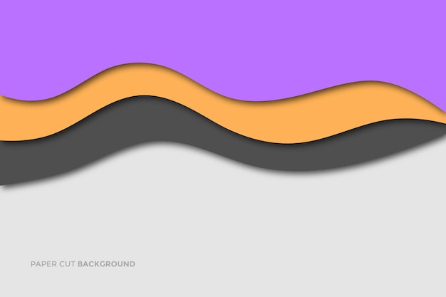 ベクトル カラフルな抽象的な紙カットの背景。ウェブサイトやビジネス用の波状の紙カット スタイル テンプレート