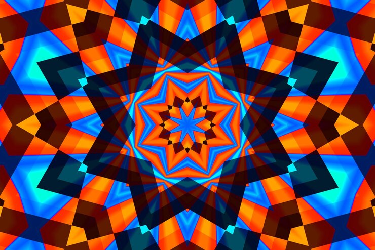 Vector a colorful abstract pattern of a star on a background of a colorful star