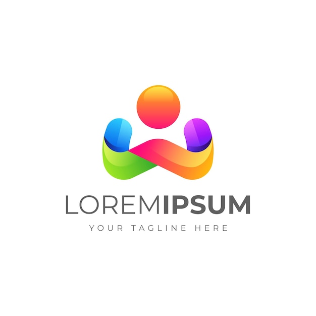 Colorful Abstract People Logo