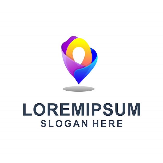 colorful abstract pin location logo