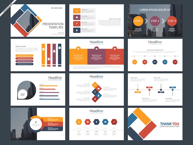 Colorful abstract presentation templates infographic