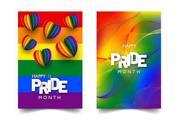 Colorful abstract pride day template vector illustration for instagram stories and social media post