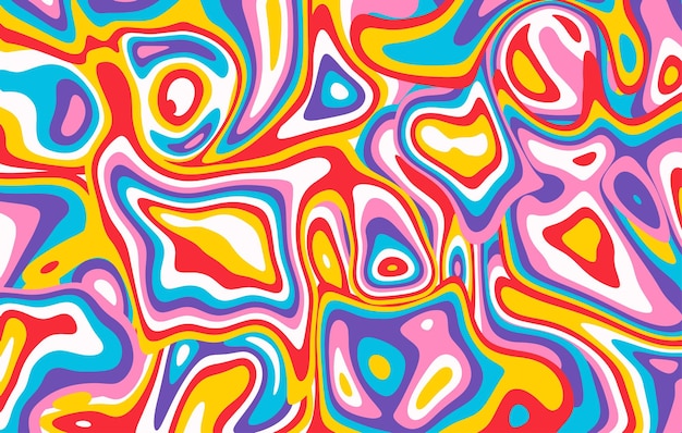 Vector colorful abstract psychedelic liquid waves background