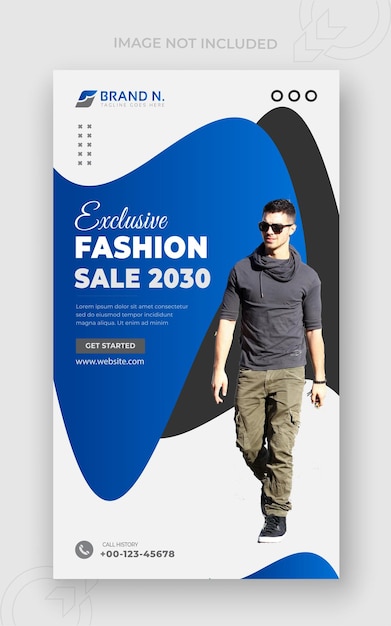 Colorful abstract sale Instagram stories and clothing sale promotion design template