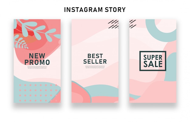 Vector colorful abstract sale instagram stories