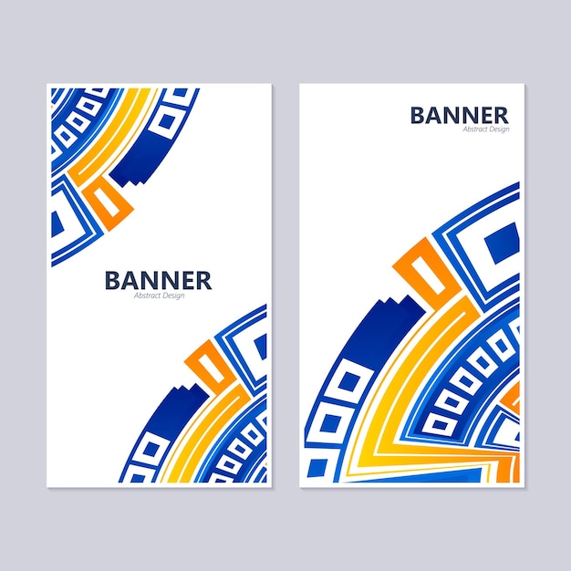 Colorful abstract shape banner design