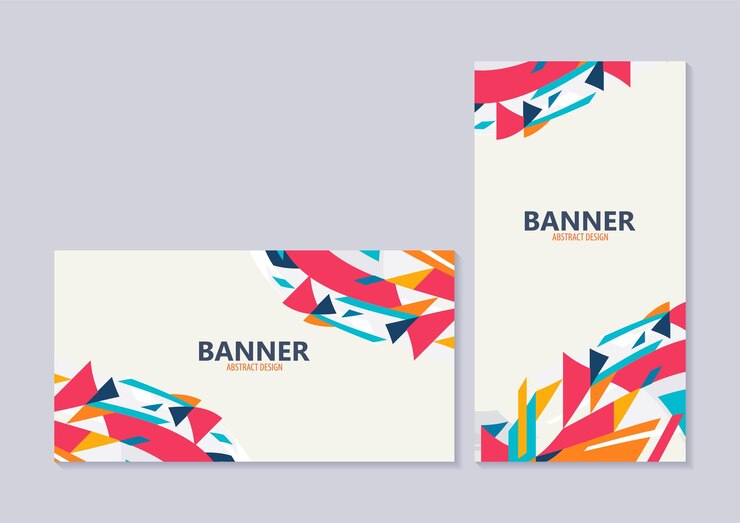 Vector colorful abstract shape banner design