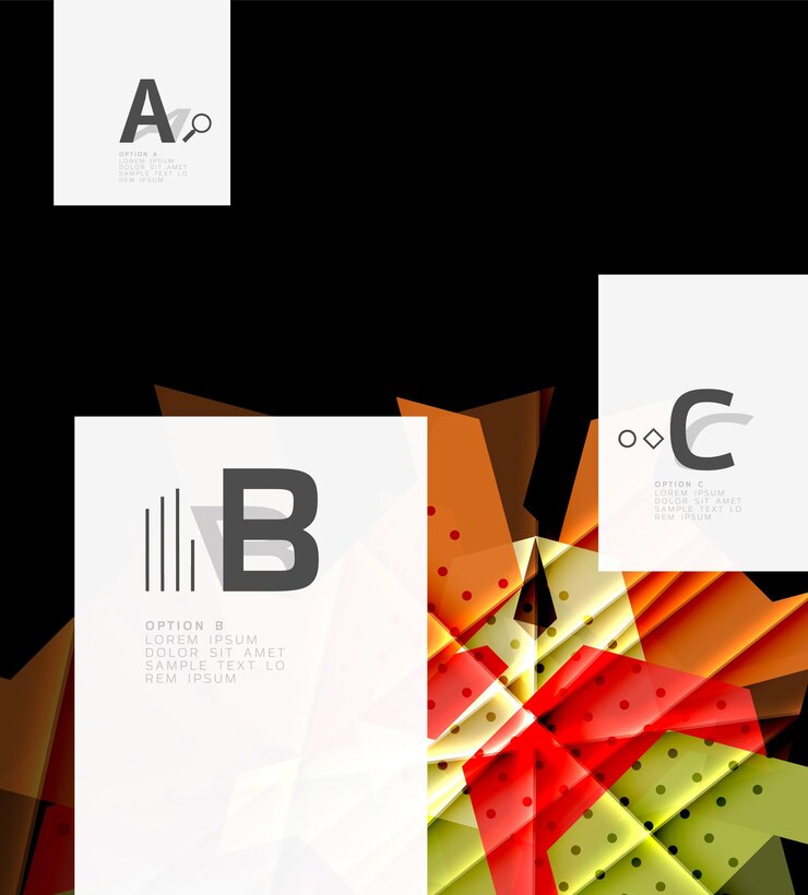 Vector colorful abstract shapes background minimalistic design