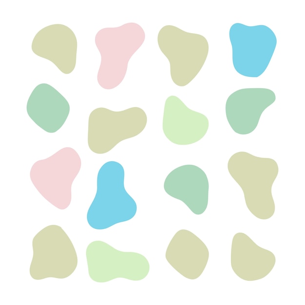 Colorful abstract shapes fluid hand drawn organic shapes vector shape creative element
