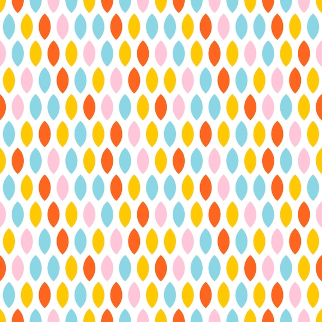 Colorful abstract shapes petals seamless pattern with white background