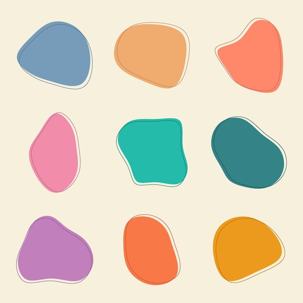 Colorful abstract shapes sticker set