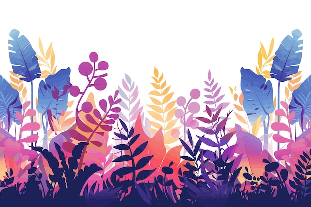colorful abstract tropical foliage vector illustration design