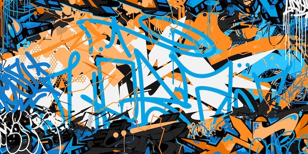 Colorful abstract urban style hiphop graffiti street art vector illustration background