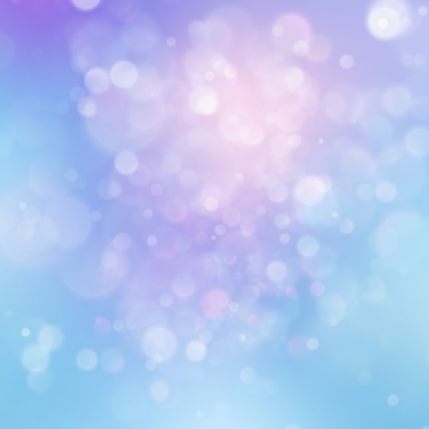 Colorful abstract vivid blur bokeh circles in soft color style background. Glitter holiday purple blue pink template. Luxurious natural texture. 