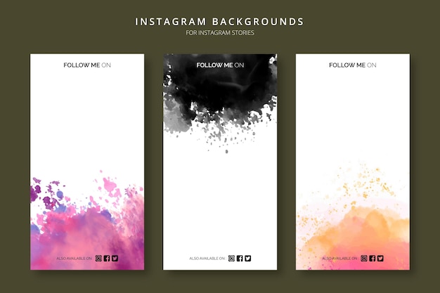 Colorful Abstract watercolor paint instagram stories background