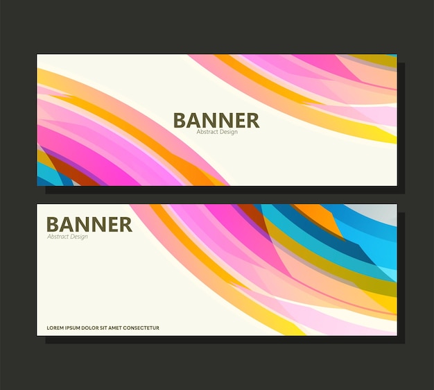 Vector colorful abstract wave banner design