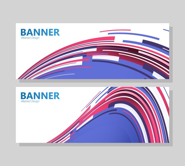 Vector colorful abstract wave banner design