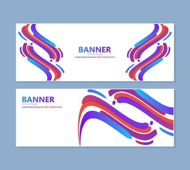 Colorful abstract wave banner design