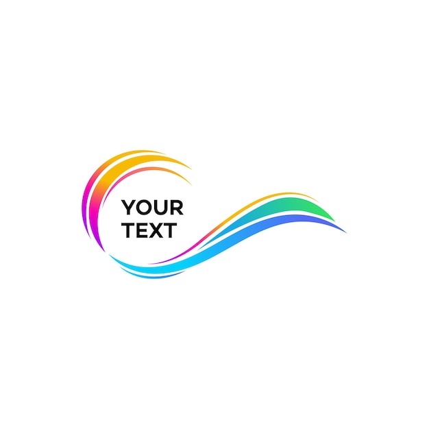 Colorful Abstract Wave Logo Design Template with Your Text