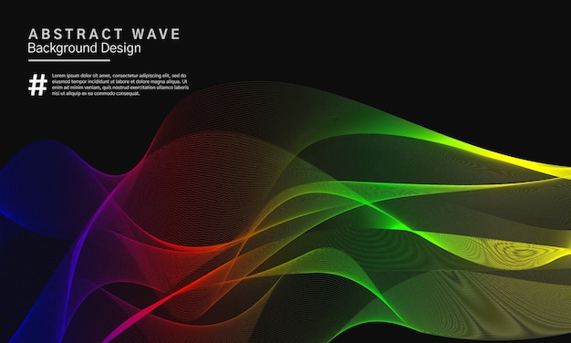 カラフルな抽象的な波線の背景デザイン