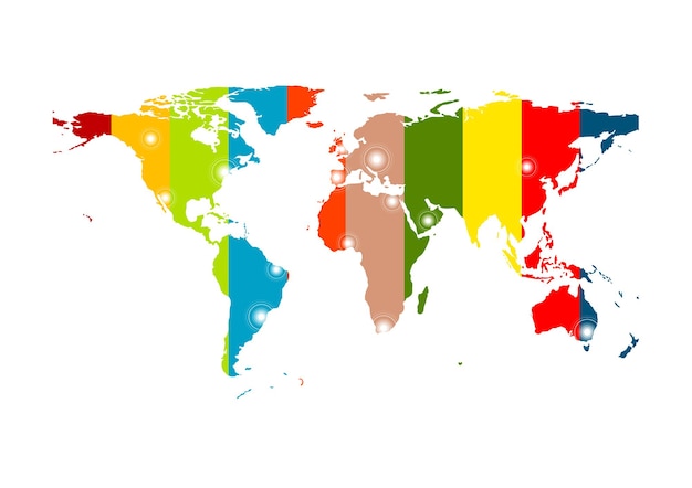 Colorful abstract world map background. vector design