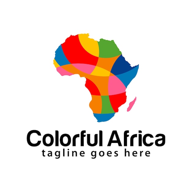 Colorful Africa logo design template