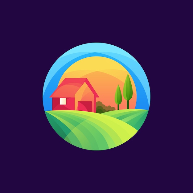 Modello di logo colorato agricoltura