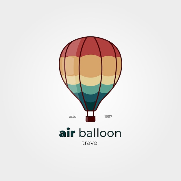 colorful air balloon logo vector vintage illustration template design explore the sky with balloon