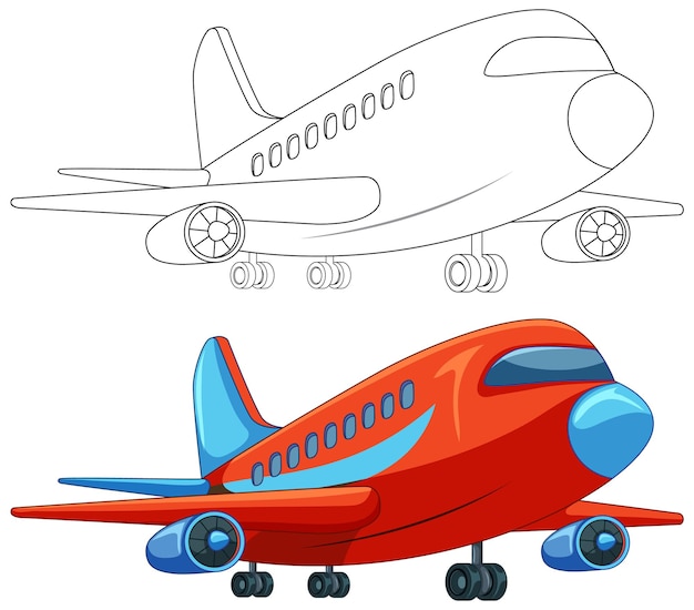 Colorful Aircraft Vector Illustration