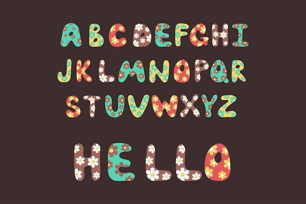colorful alphabet letters set bright vibrant multicolor cool font or typography vector bold font for