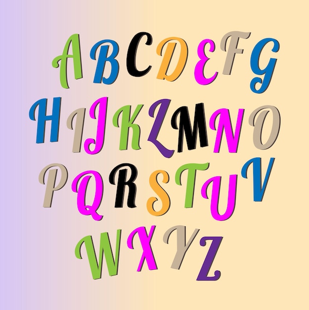 Colorful Alphabet Set Premium Vector Illustration