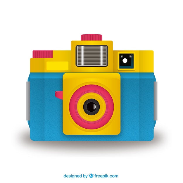 Vector colorful analog camera