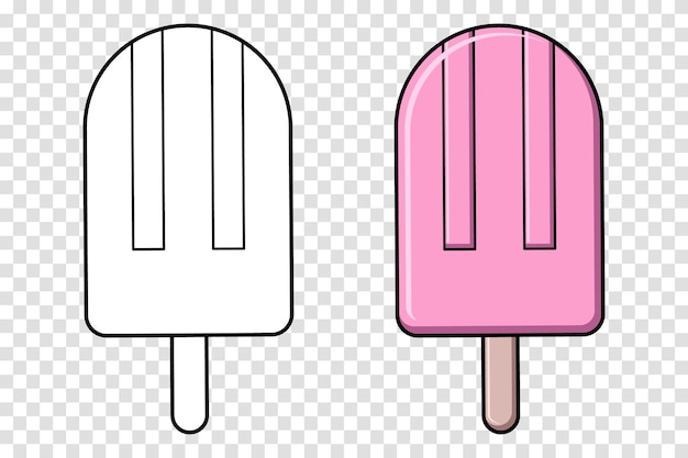 Красочное и черно-белое мороженое для раскраски векторное мороженое для раскраски для взрослых и детей
