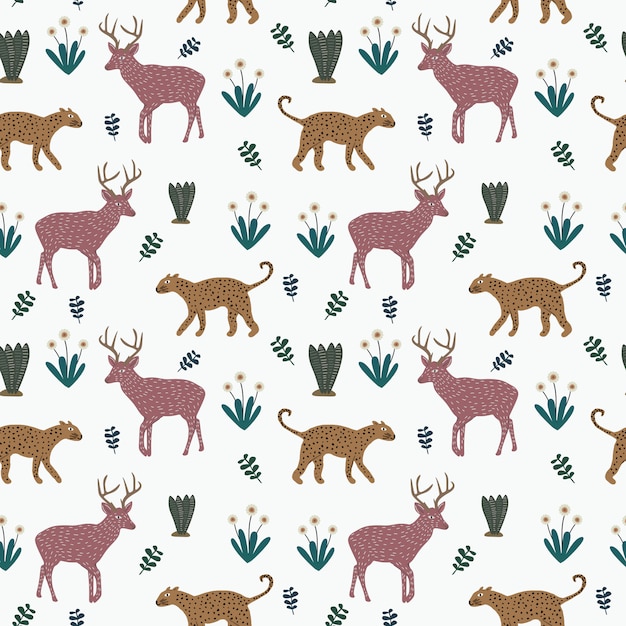 Colorful animal seamless pattern