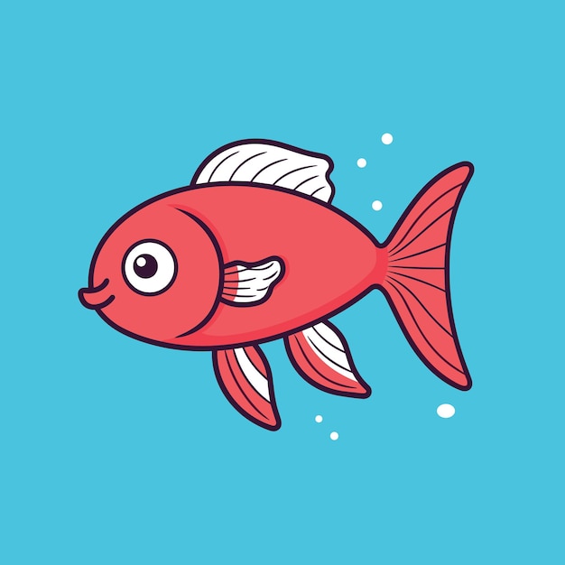 Colorful Aquarium Fish simple Vector Icon Illustration for Dynamic Design Projects