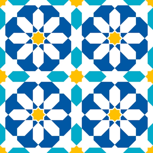 Colorful arabic geometric ornament. seamless pattern