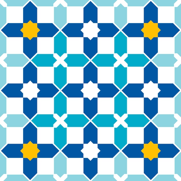 Colorful Arabic geometric ornament. Seamless pattern