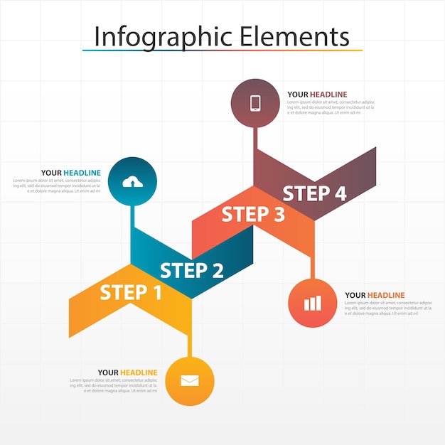 カラフルな矢ビジネスInfographics要素