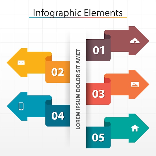 벡터 다채로운 화살표 비즈니스 인포 그래픽 요소