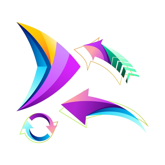 Красочная стрелка коллекции логотип абстрактный дизайн