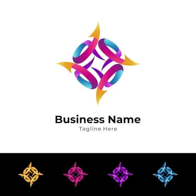 Colorful arrow logo template