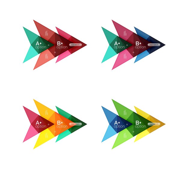 colorful arrow option infographics banners business geometric universal templates backgrounds for workflow layout diagram number options or web design